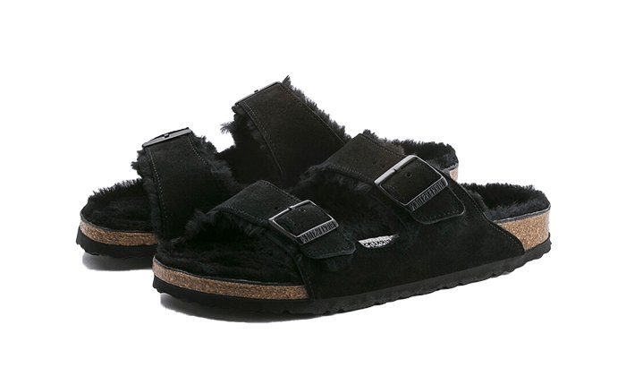 Birkenstock Arizona Shearling Black - Sneaker Request - Chaussures - Birkenstock