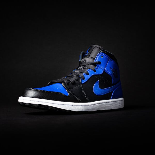 Air Jordan 1 Mid Hyper Royal Tumbled Leather - Sneaker Request - Sneakers - Air Jordan