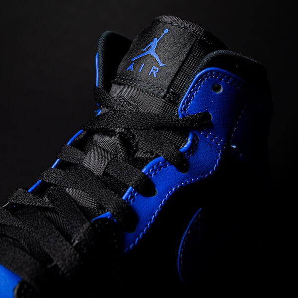 Air Jordan 1 Mid Hyper Royal Tumbled Leather - Sneaker Request - Sneakers - Air Jordan