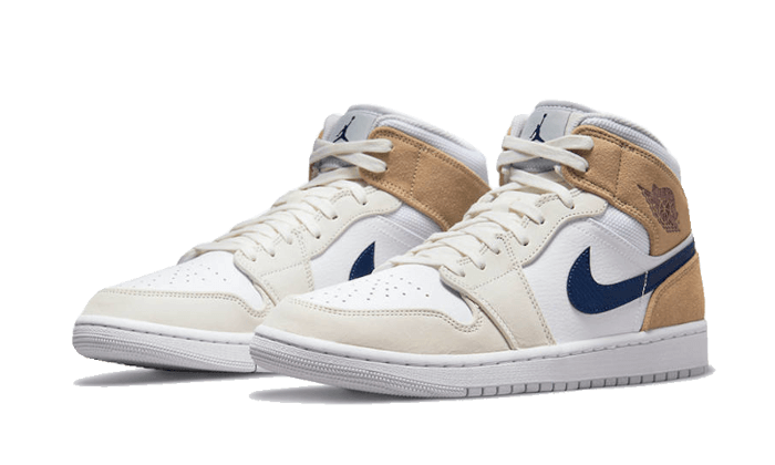 Air Jordan 1 Mid Tan Suede Navy - Sneaker Request - Sneakers - Air Jordan