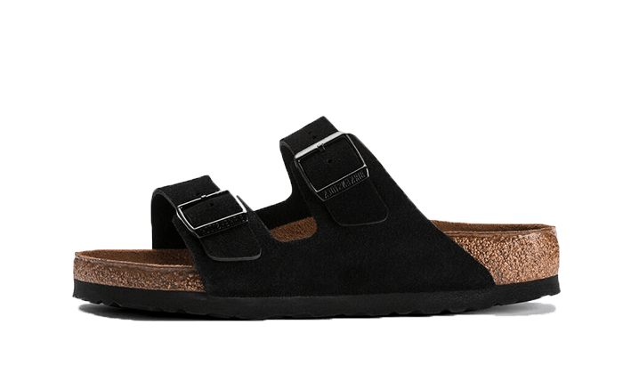 Birkenstock Arizona Suede Leather Soft Footbed Black - Sneaker Request - Chaussures - Birkenstock