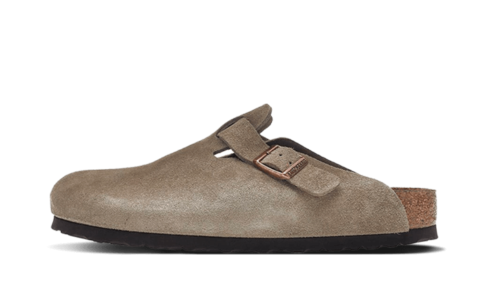 Birkenstock Boston Soft Footbed Suede Taupe - Sneaker Request - Chaussures - Birkenstock