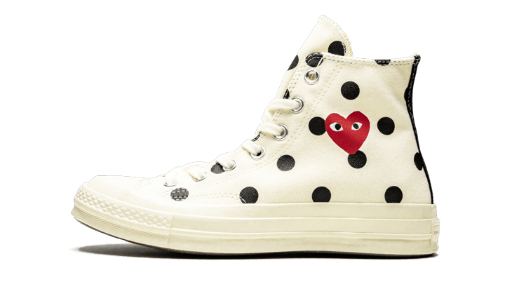 Converse Chuck Taylor All-Star 70s Hi Comme des Garçons PLAY Polka Dot White - Sneaker Request - Sneakers - Converse