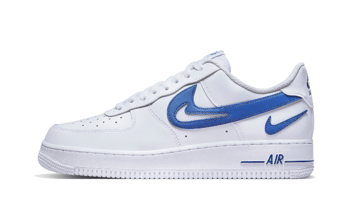 Nike Air Force 1 Low '07 FM Cut Out Swoosh White Game Royal - Sneaker Request - Sneakers - Nike