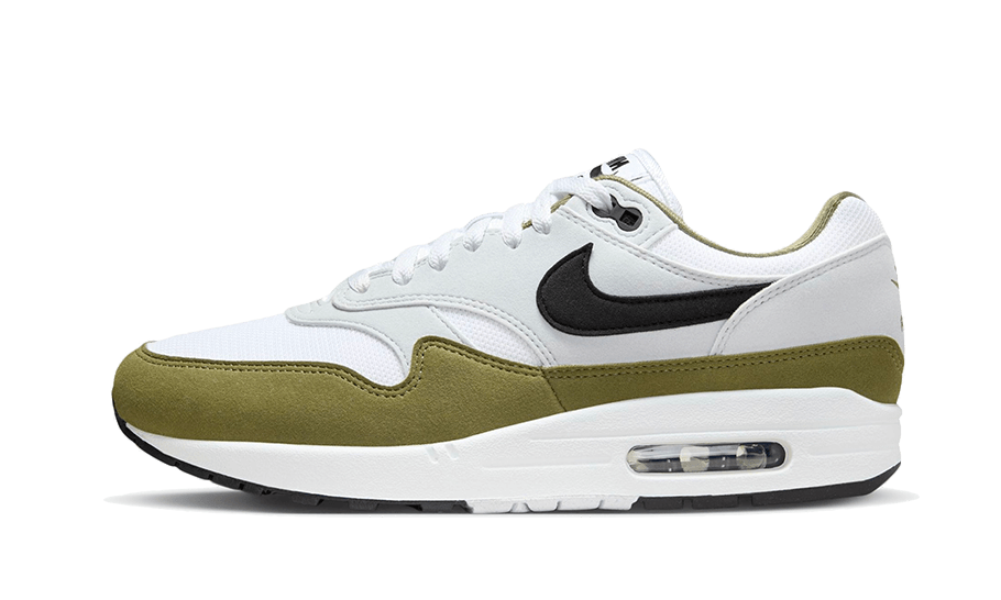 Nike Air Max 1 White Black Medium Olive - Sneaker Request - Sneakers - Nike