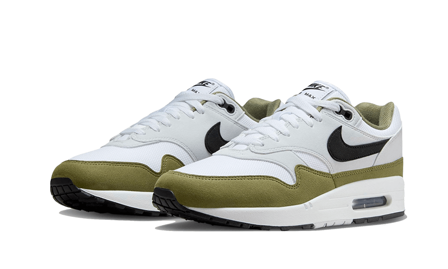 Nike Air Max 1 White Black Medium Olive - Sneaker Request - Sneakers - Nike